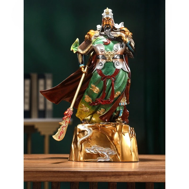 

Brass Guan Gong statue ornament, God of Fortune Guan Erye living room