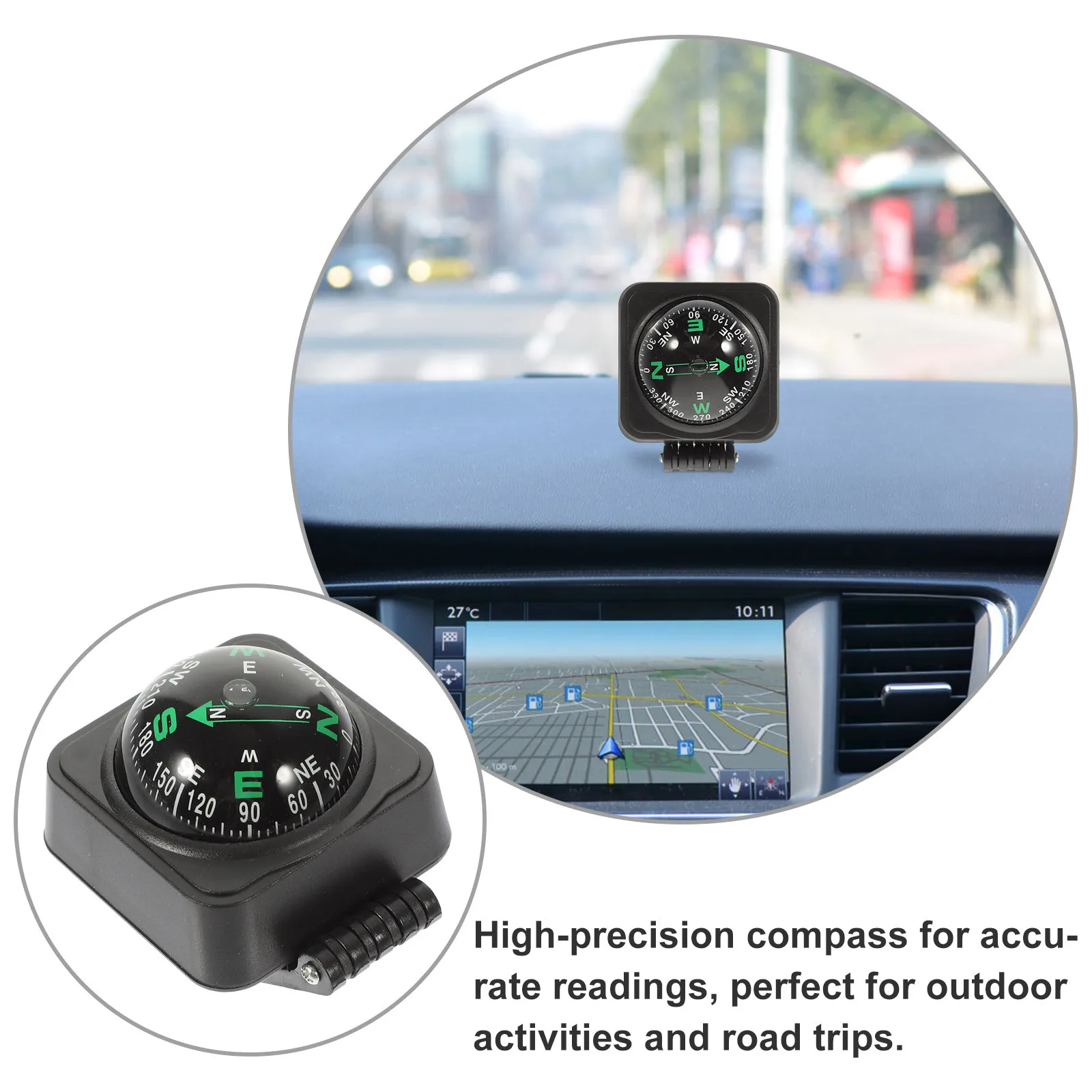 

Car Dash Compass Ball Reliable Direction Guidance Sleek Modern Design Suitable for Marine Boat Vehicles Compass for Boat