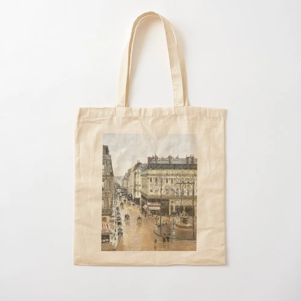 Camille Pissarro - Rue Saint-Honoré in the Afternoon, Effect of Rain (Rue Saint-Honoré, Après-midi, Effet de Pluie) (18 Tote Bag