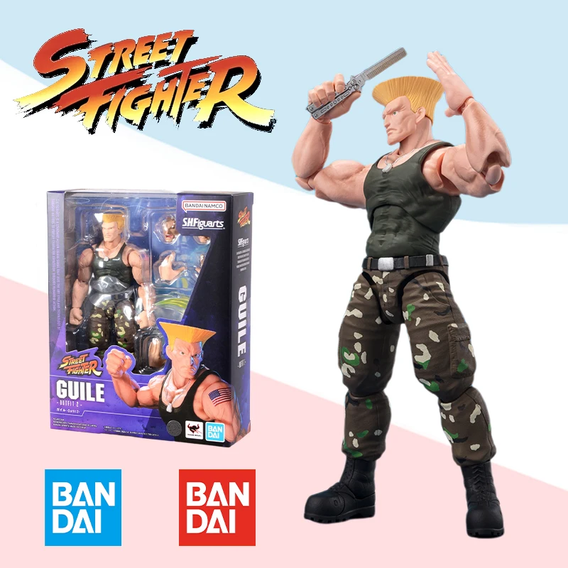 

Bandai Original BOX S.H.Figuarts SHF STREET FIGHTER GUILE OUTFIT 2 action figure anime model kit finished toy gift for kids