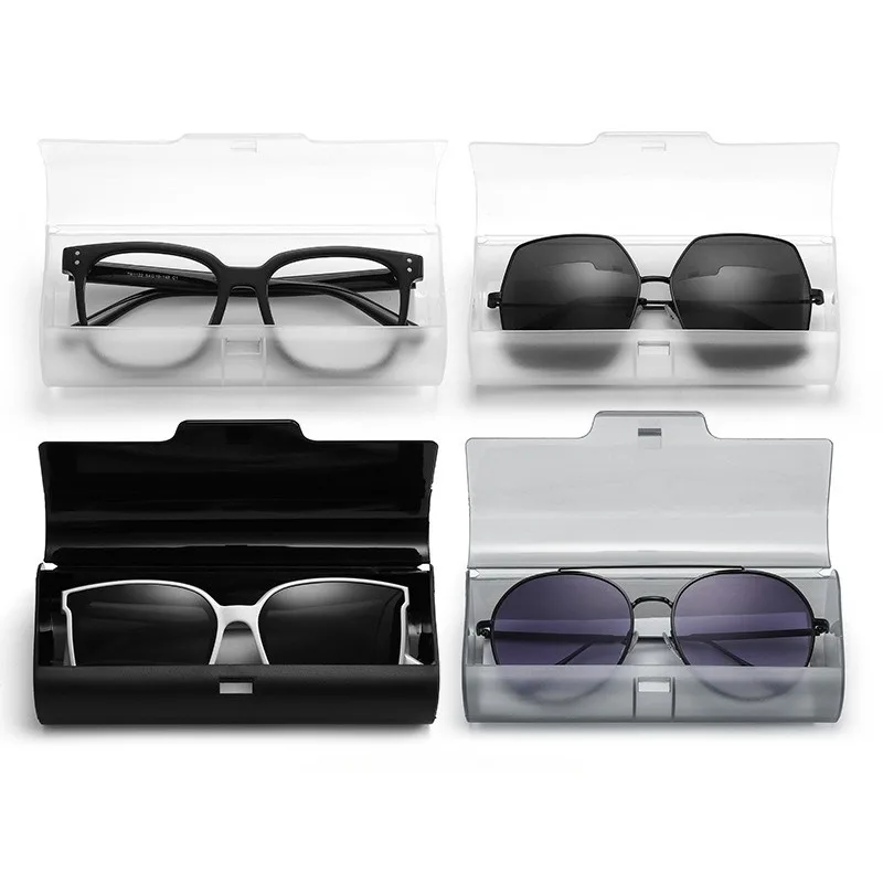 Large Transparent Plastic Sunglasses Box Black Compression Resistant Presbyopia Flat Myopia Glasses Storage Box