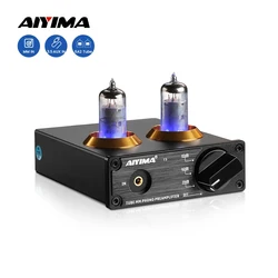 AIYIMA-preamplificador de vinilo para tocadiscos, reproductor de discos de vinilo, tubo estéreo, preamplificador, tocadiscos, fonógrafo, HiFi, 6 A2, 12V