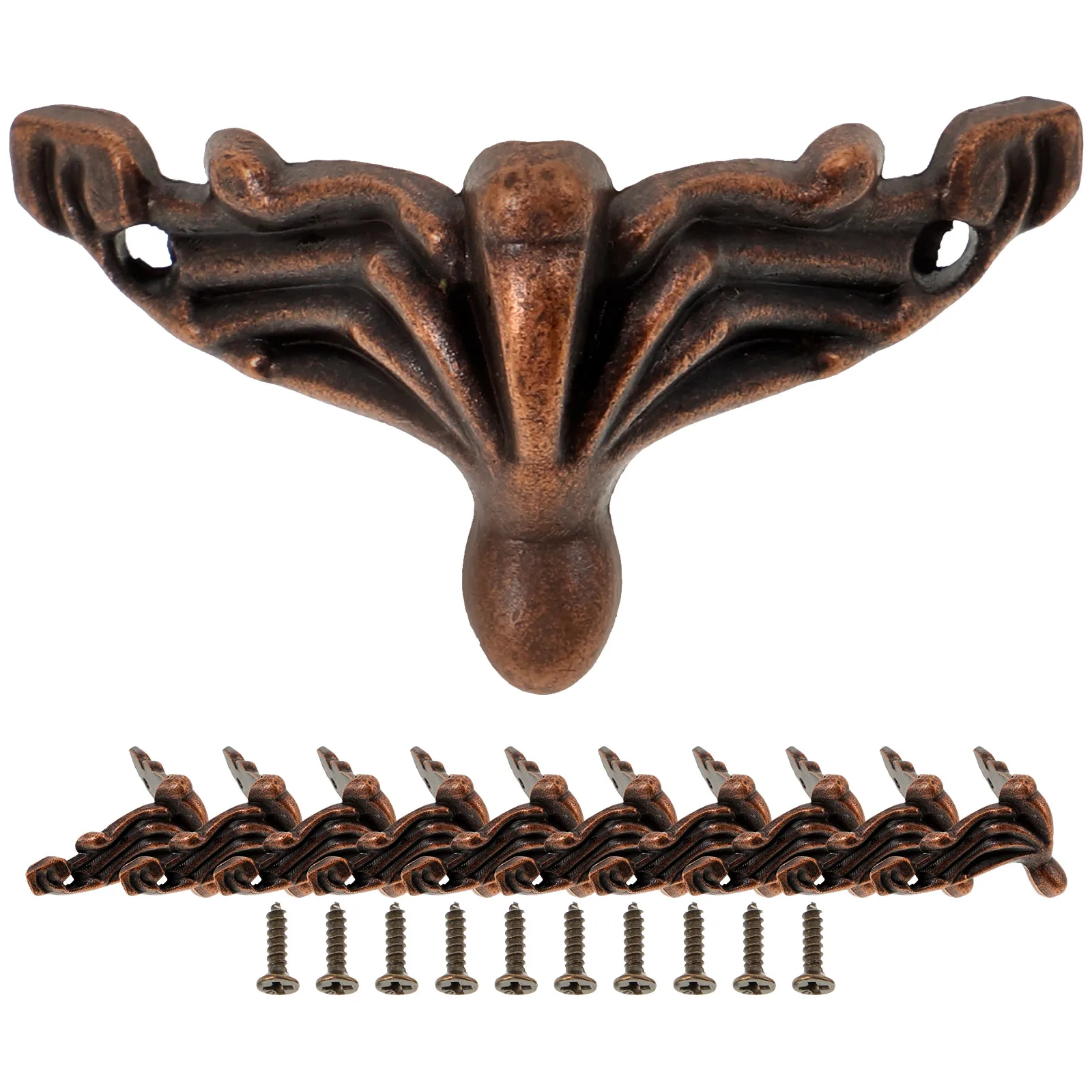 

20pcs 27X16Mm Zinc Alloy niture Support Legs Retro Style Decorative Sofa Chair Bed Feet Dark Red Durable Home Office