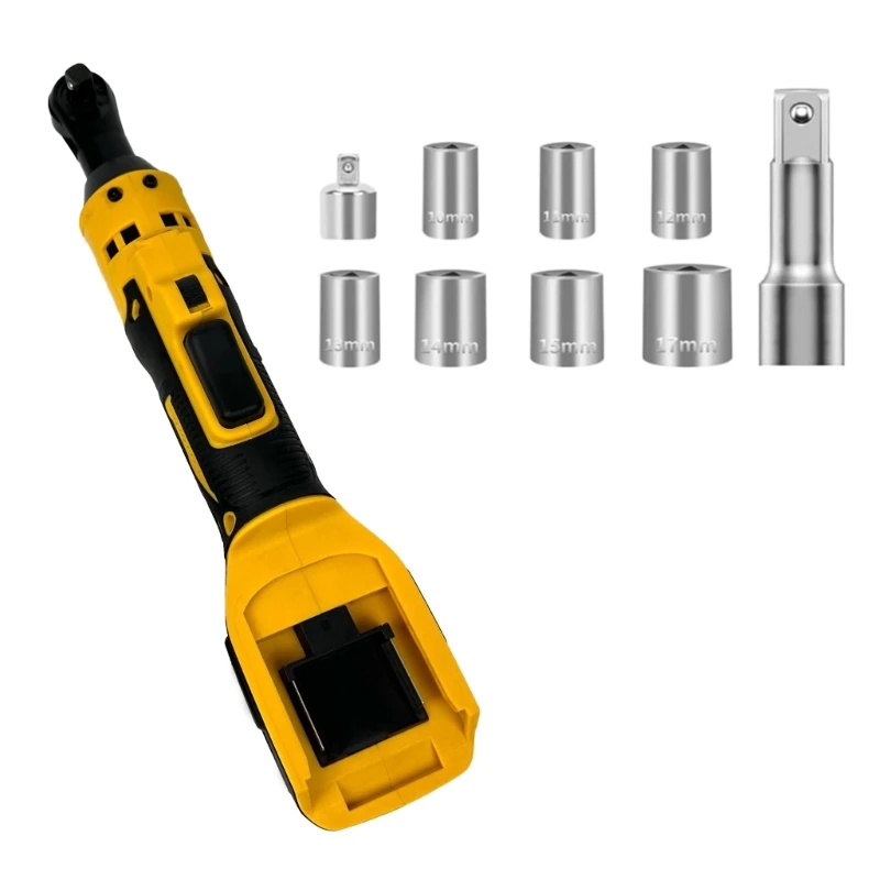 

3/8" Cordless Ratchet Wrench 3/8" Power Ratchet Wrench Tool Kits 7CS Sockets Extension Rod 1/4" Adapter Variable Speed