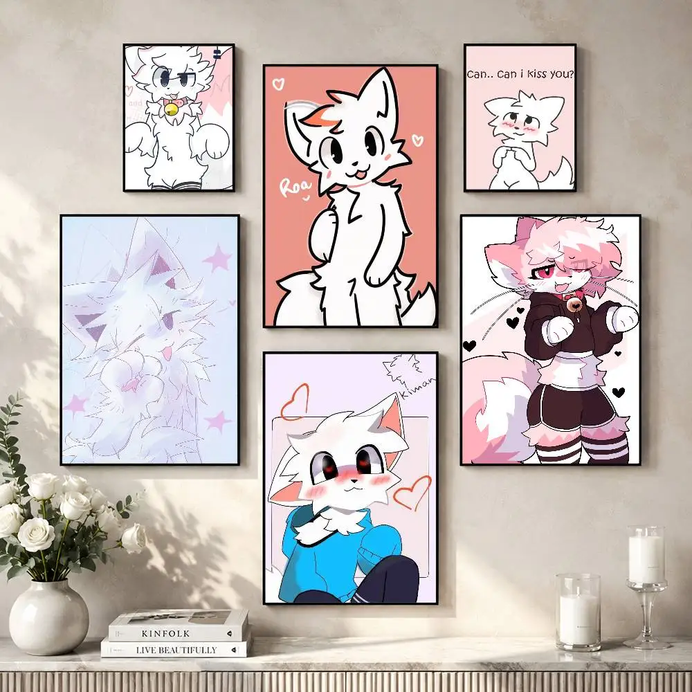 C-Cute Boykisser Furry Poster Versatile HD Waterproof Wall Art Self-Adhesive Decor for Any Space Ideal Gift
