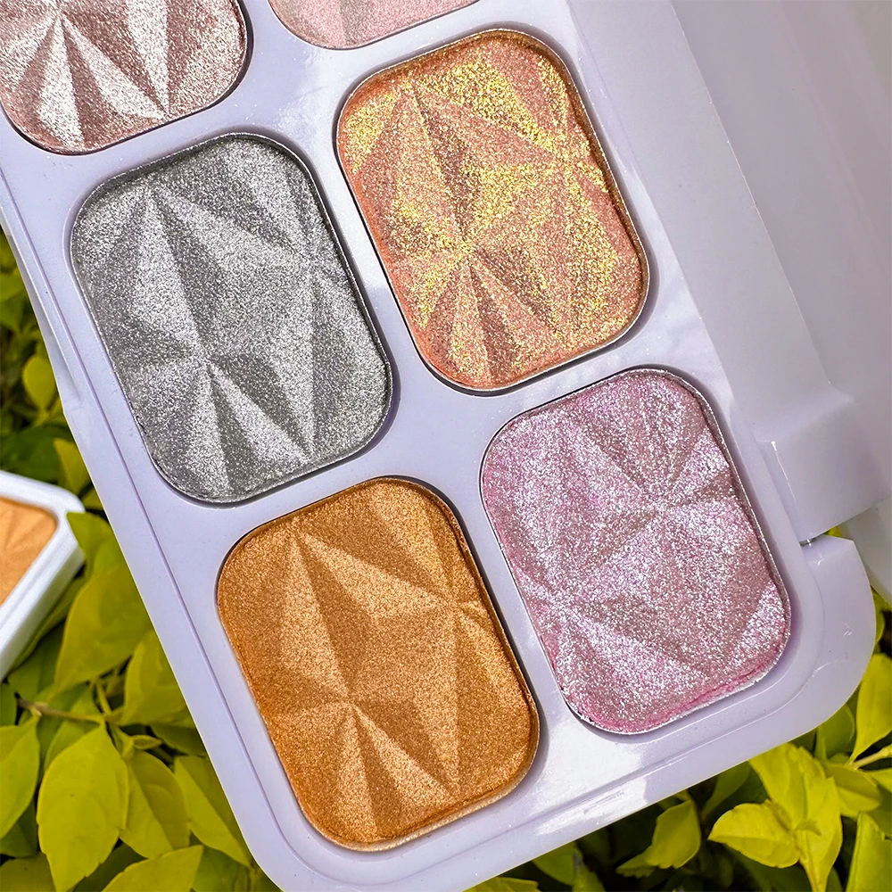 8色アイシャドウ高光沢フェイスリフトプレート、グリッターパウダーパールライト防水、ステージアイシャドウフラッシュフィルムアイシャドウプレート