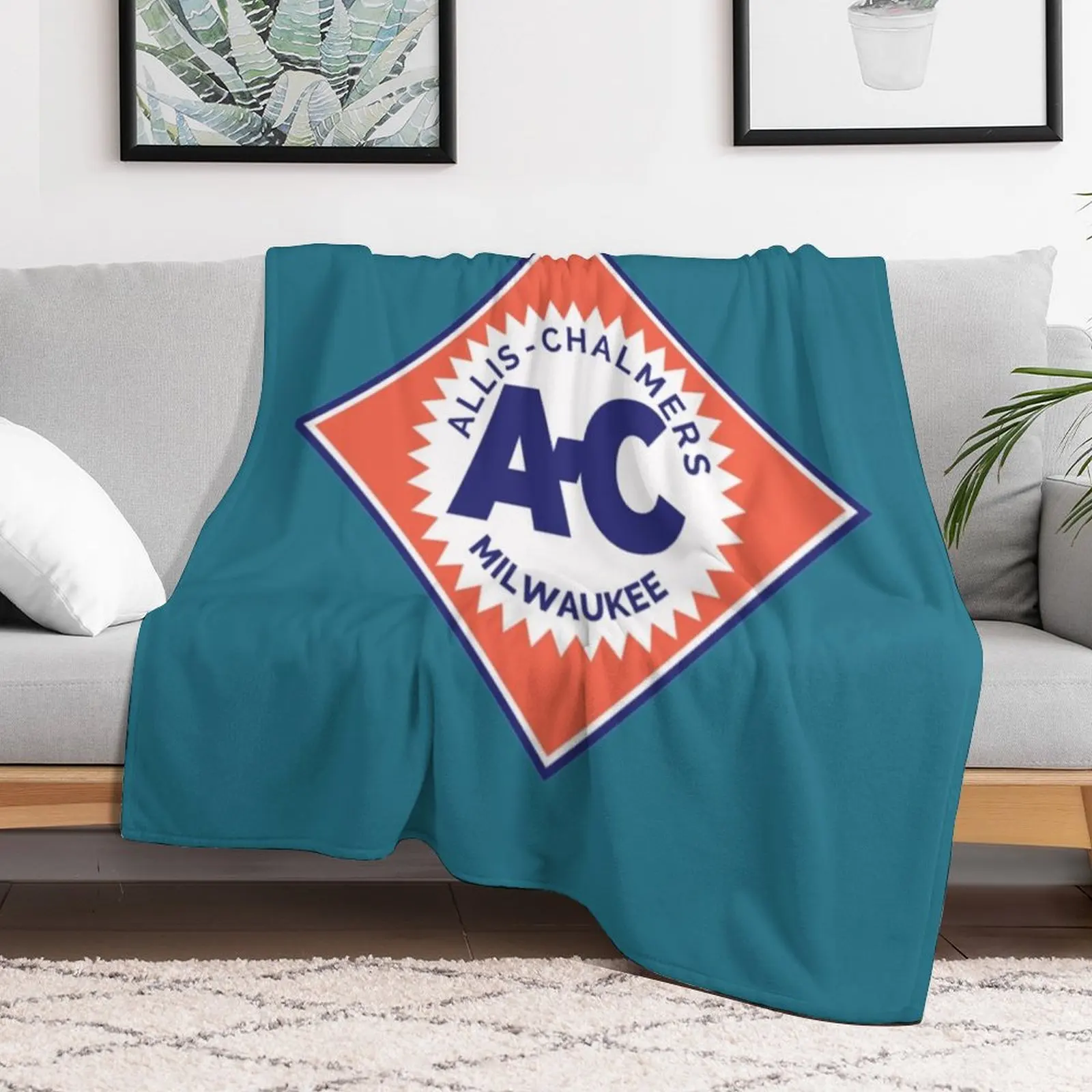 Allis Chalmers retro diamond logo 1919 Throw Blanket Hairy Bed covers Hairys Moving Blankets