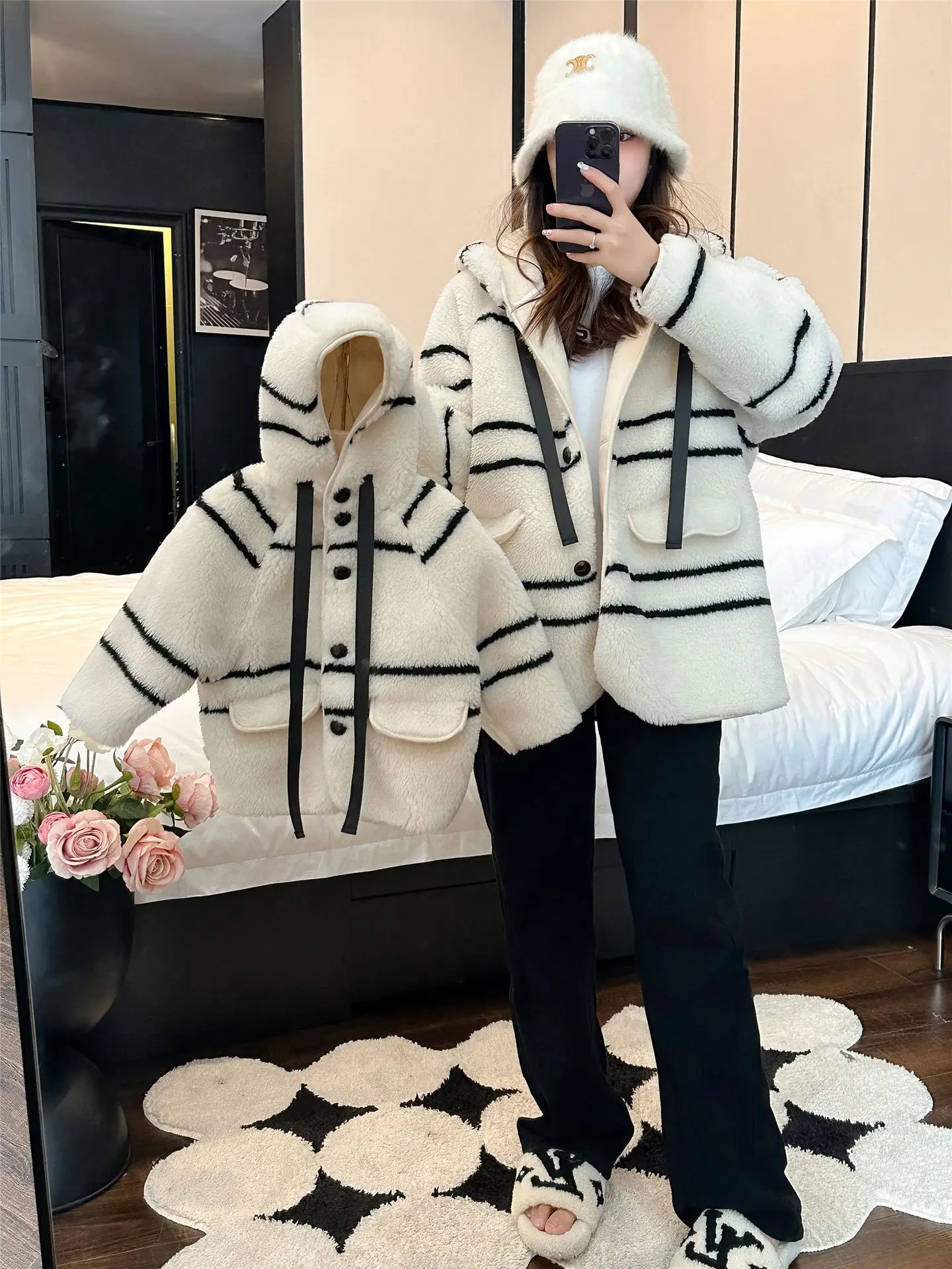 Mother and Daughter Matching Winter Warm Jacket Mom and Baby Girl Fashion Coat Women Clothes Children Outerwear for Parent-child