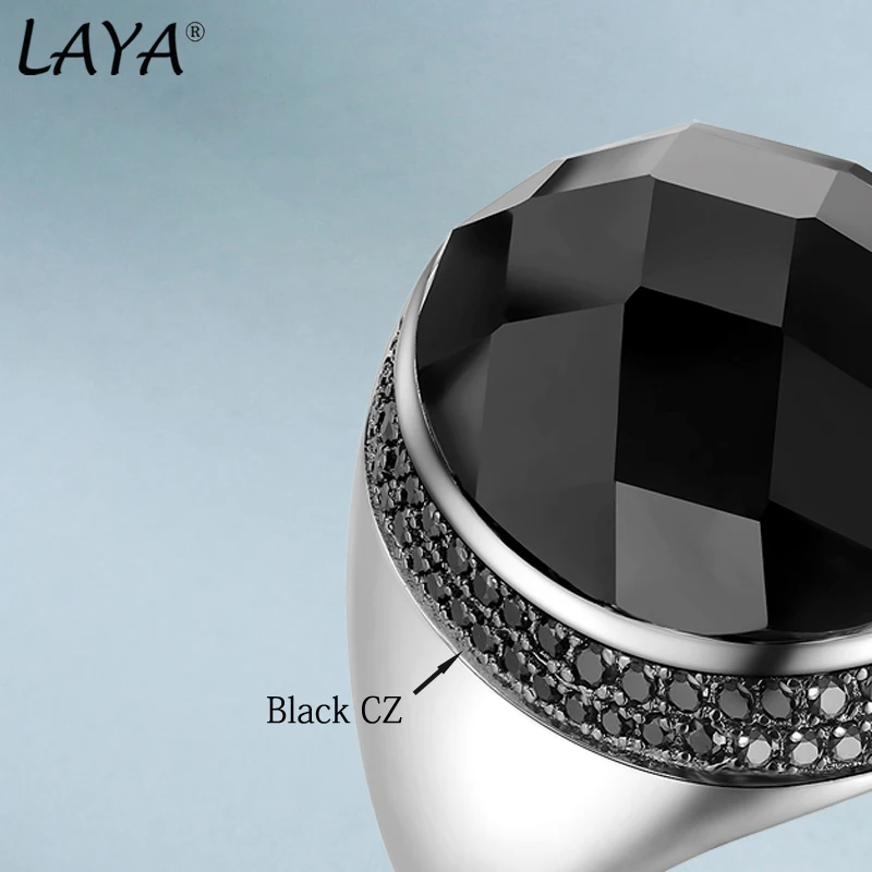 Turkey Jewelry Men Heavy-weight Mens Rings Black Stone Vintage Cool Fashion Original 925 Sterling Silver Rings 2022