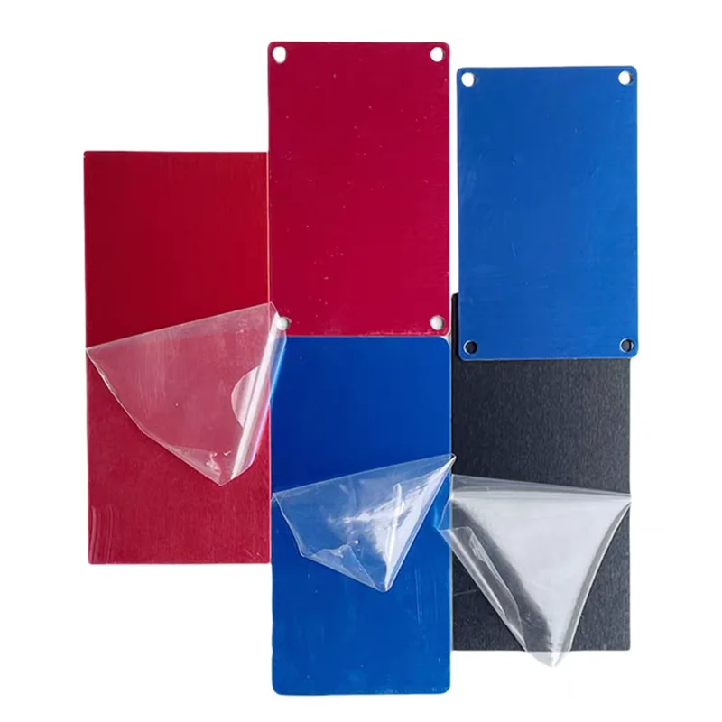 3pcs Black Blue Red Pad Printing Anodized Aluminum Sheet Steel Plate Processing Blank Card Laser Engraving Board Sheet Marking