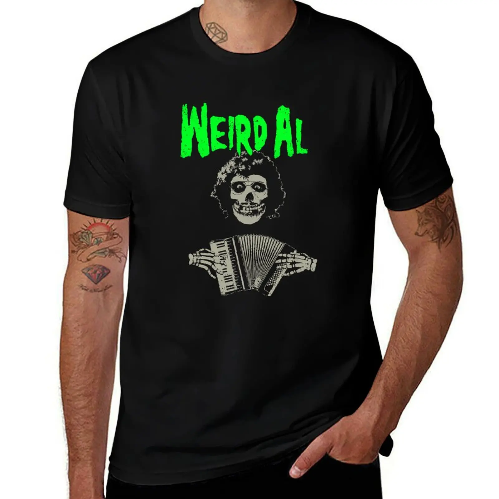 Weird Al meets the Misfits with Accordion T-Shirt Lightweight Running Sports T-Shirt