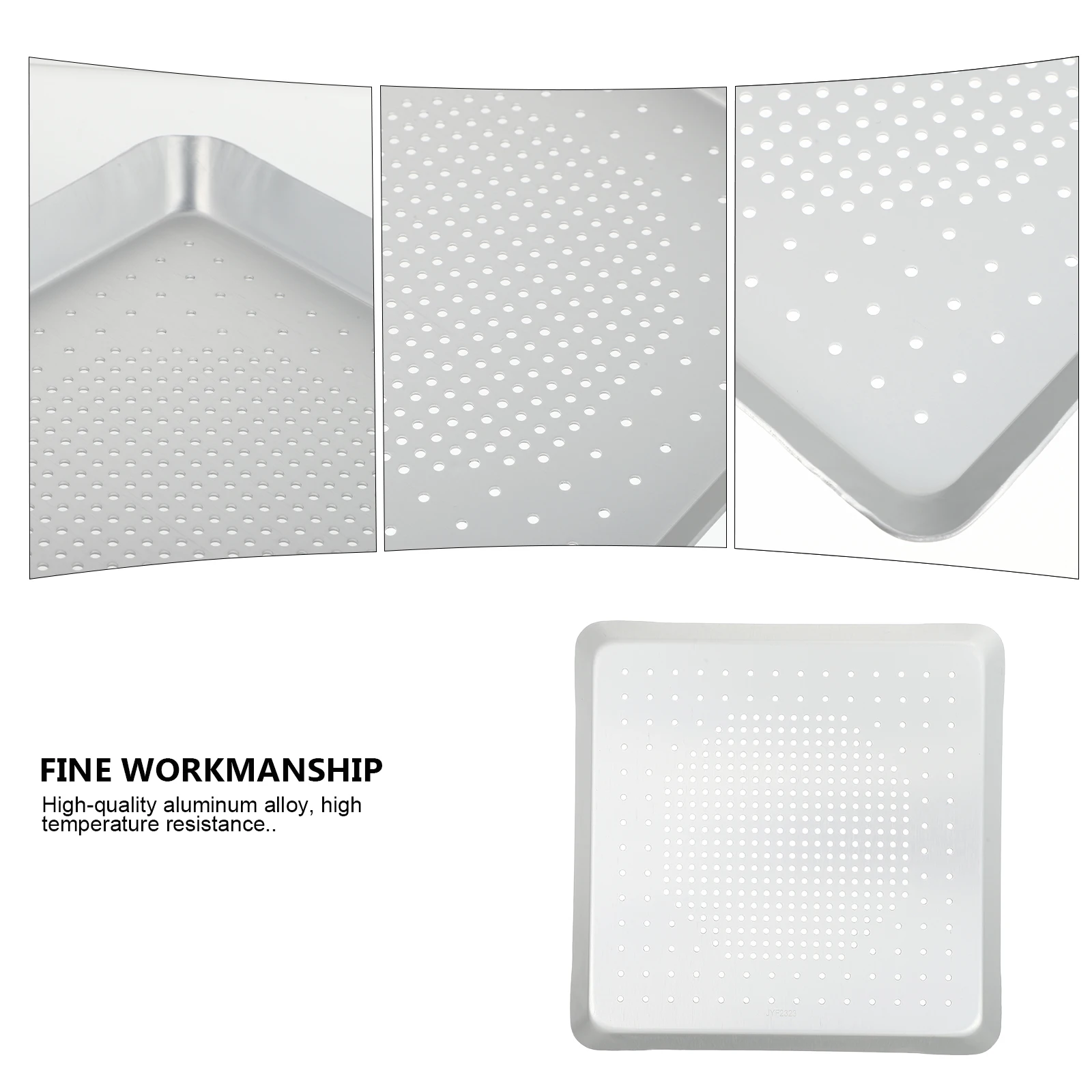 

Odorless Aluminium Pizza Baking Tray High Gloss Non-Stick Perforated Kitchen Tool