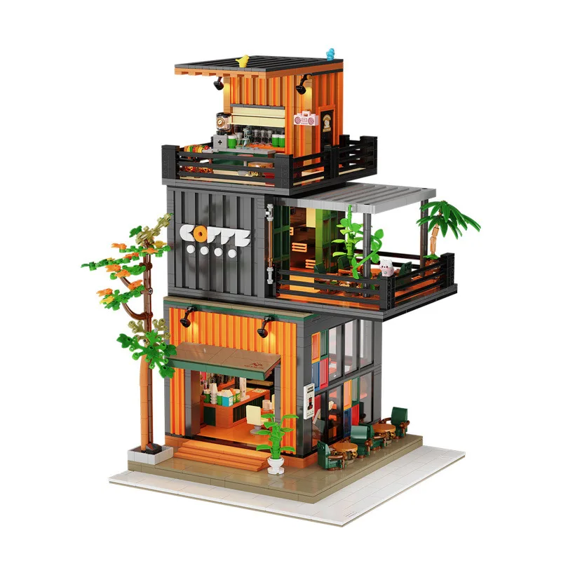 Idea City Street View Forest Cafe Mini Block Coffee Shop Streetscape Stem Construction Bricks Educational Toys For Gifts