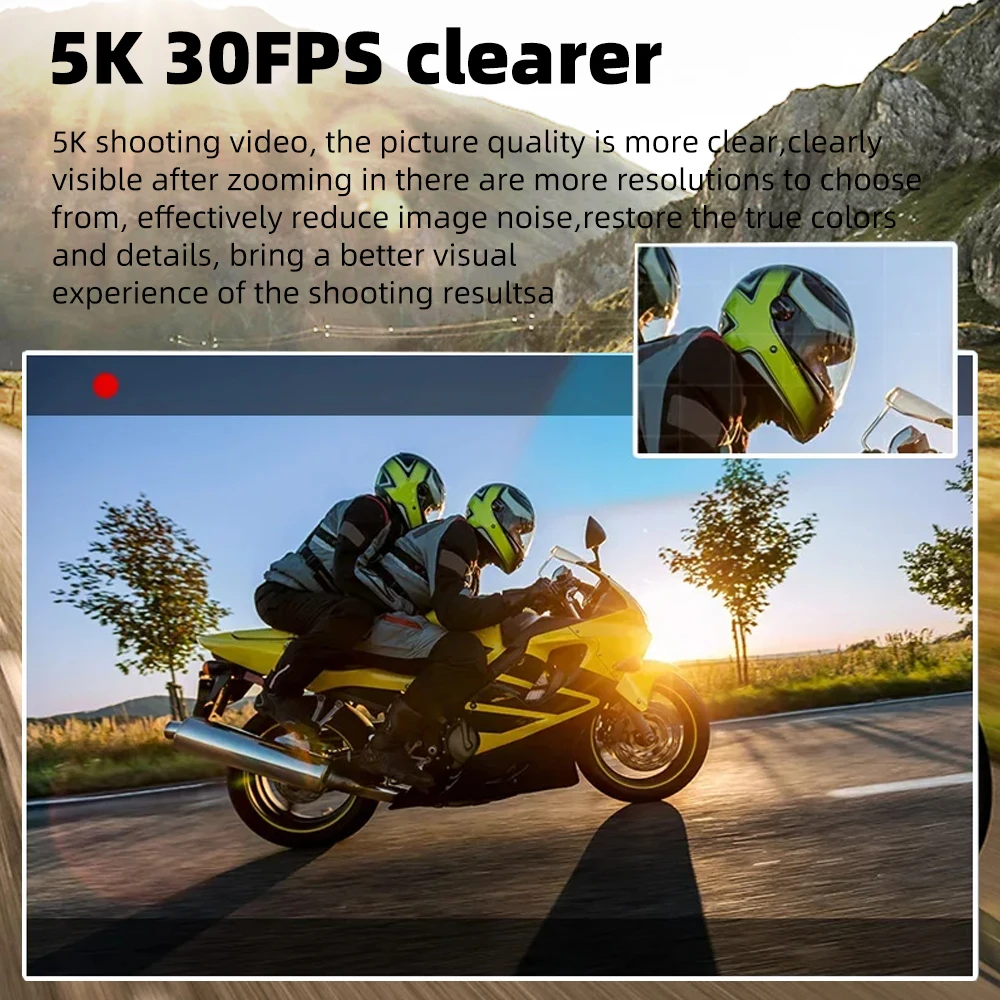 Action Camera 5K 4K 60FPS 2.0 Touch Screen WiFi EIS  Dual Screen 170° Wide Angle 30m Waterproof Sport Camera with Remote Control