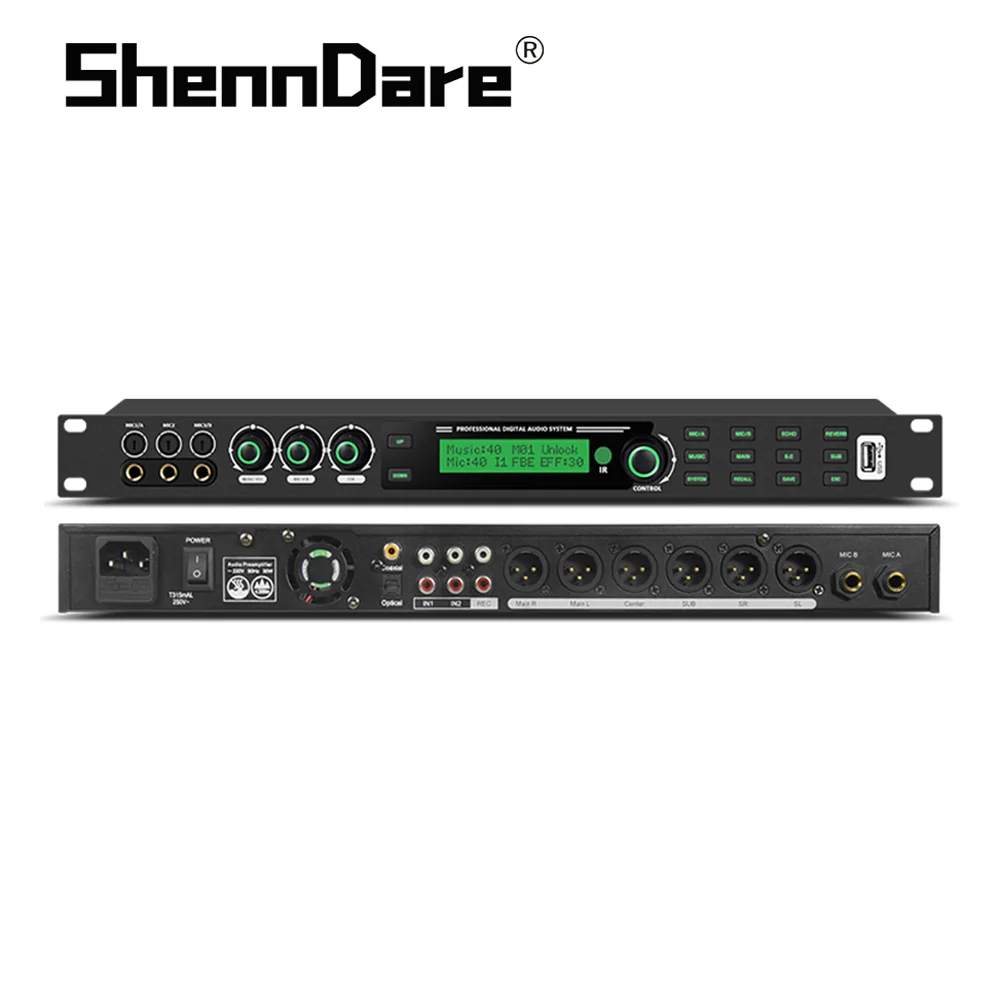 ShennDare KX6 Karaoke Effect Processor Professional KTV Front Effector Sound Audio System Digital Audio Echo Effect Processor