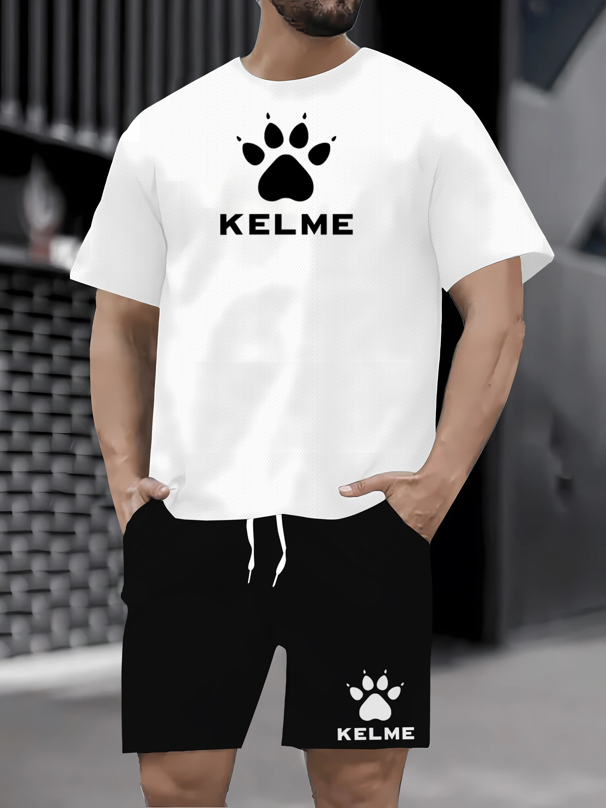 

Conjuntos masculinos de verão moda Agasalho masculino манга Curta t camisas + шорты esportivos terno masculino roupas casuais