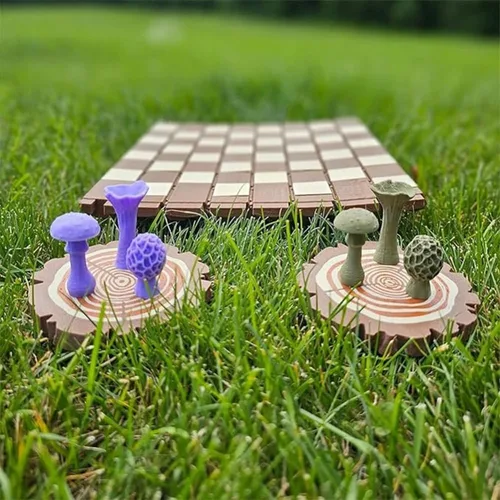 Imagen 2 del producto Juego de ajedrez de setas de bosque magnético, juego de ajedrez de bosque, tablero de ajedrez de madera, juego de mesa de botánica, juegos de ajedrez