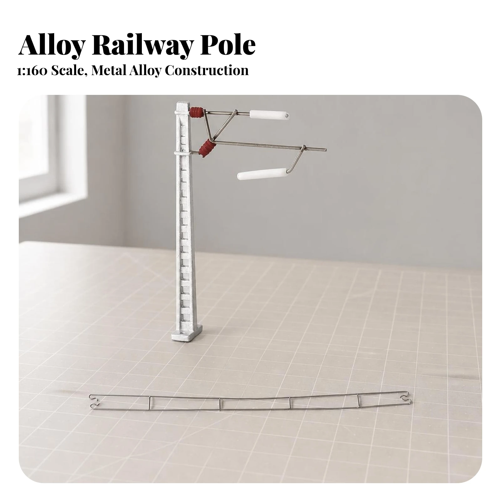 Catenary Support Pole 1:160 Catenary Pole Model Non-Powered for Modelers, Dioramas