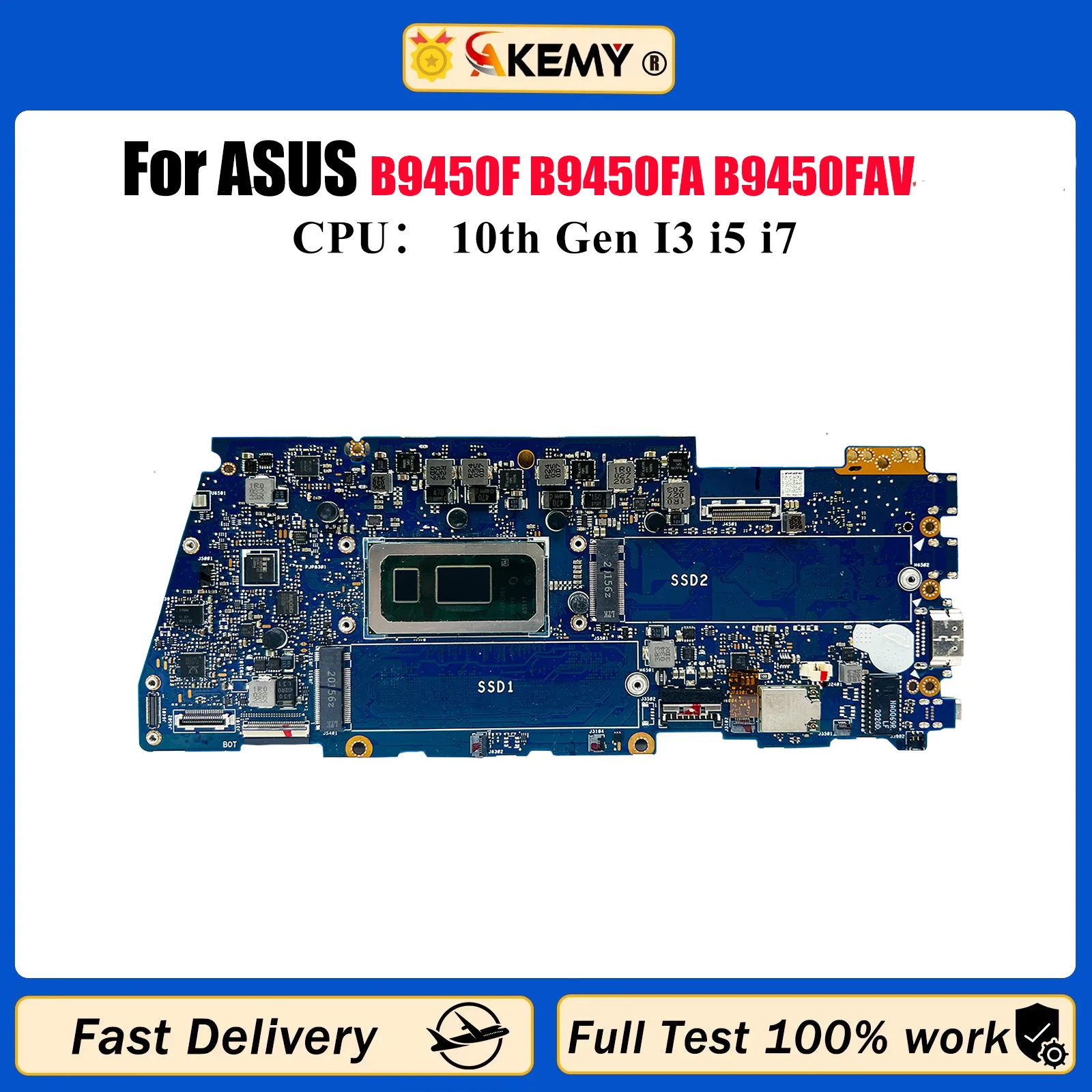 

B9450FA Материнская плата для ноутбука ASUS ExpertBook B9450F B9450FA B9450FAV Материнская плата для ноутбука с 10-го поколения I3 i5 i7 100% тестирование ОК