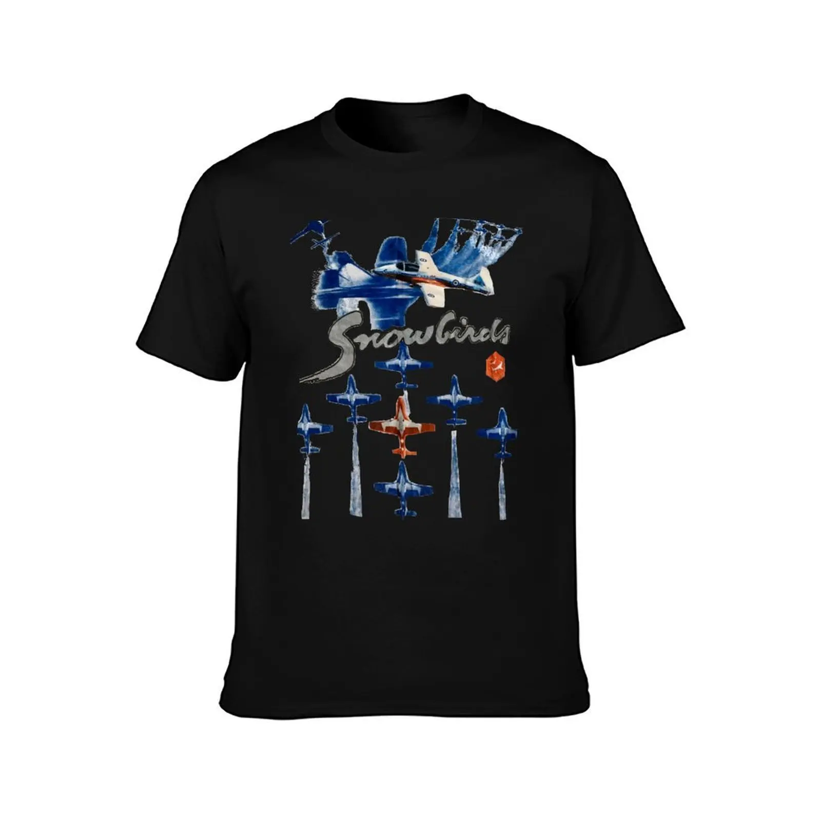 Vintage 80s 90s Snowbirds Canadian Air Force Squadron Air Demonstration Pilot Flying T-Shirt Outdoor Sports Short Sleeve Top