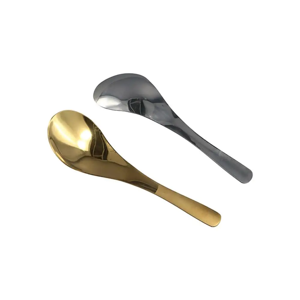 

Tableware Gold Silver Stainless Steel Spoon Polished Long Handle Soup Spoons Anti-scald Large Capacity Home