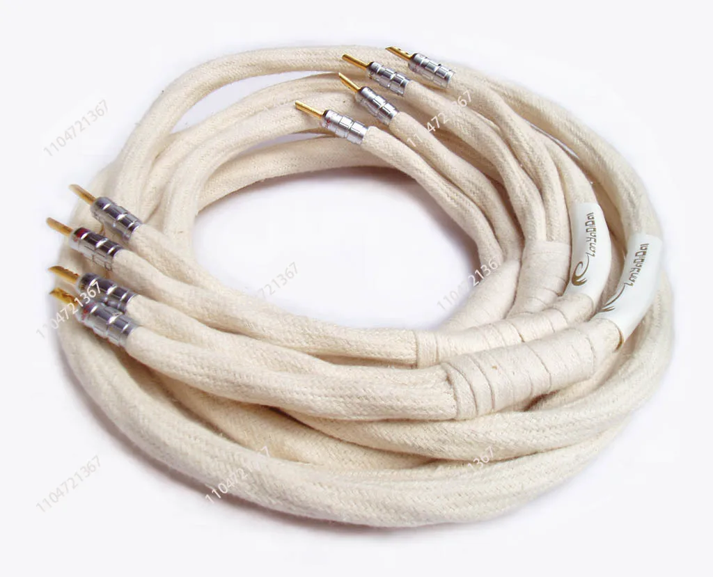 

Thick cotton cloth speaker cable, moisturizing pure sweet audio cable