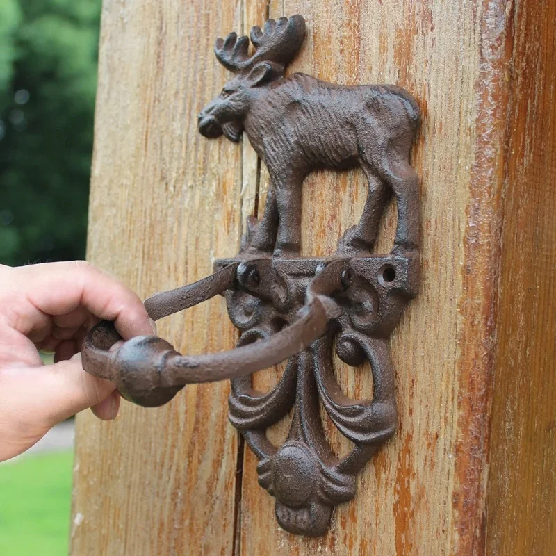 Fashion European retro nostalgic cast iron crafts retro elk door knock antique door handle courtyard home door handle