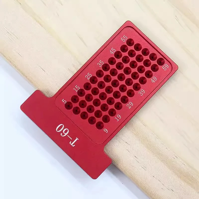 T60 Woodworking ScribeT-Type Ruler Hole Scribing Gauge Aluminum Crossed Feet Woodworking Crossed-Out Tool