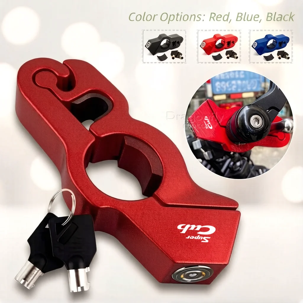 For Honda Super CUB C70 90 110 C125 Motorcycle & Bicycle Handlebar Lock Heavy Duty Steel Anti-Theft Lock for Outdoor