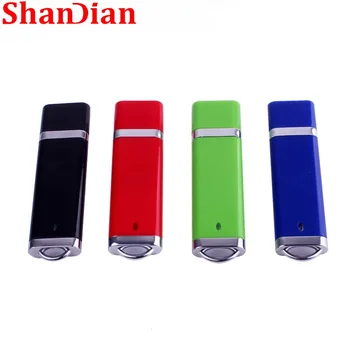 SHANDIAN Plastic USB Flash Drive 128GB for Laptop Memory Stick 64GB Black Pen Drive 32GB Mini Creative U Disk Birthday Gift 16GB