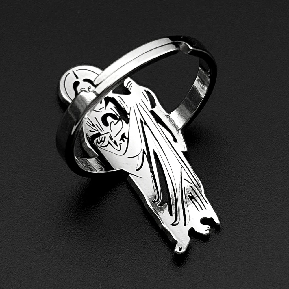 San Judas Tadeo Open Rings for Men Women Stainless Steel Gold Silver Color Saint Jude Thaddeus Finger Ring Amulet Jewelry Gift