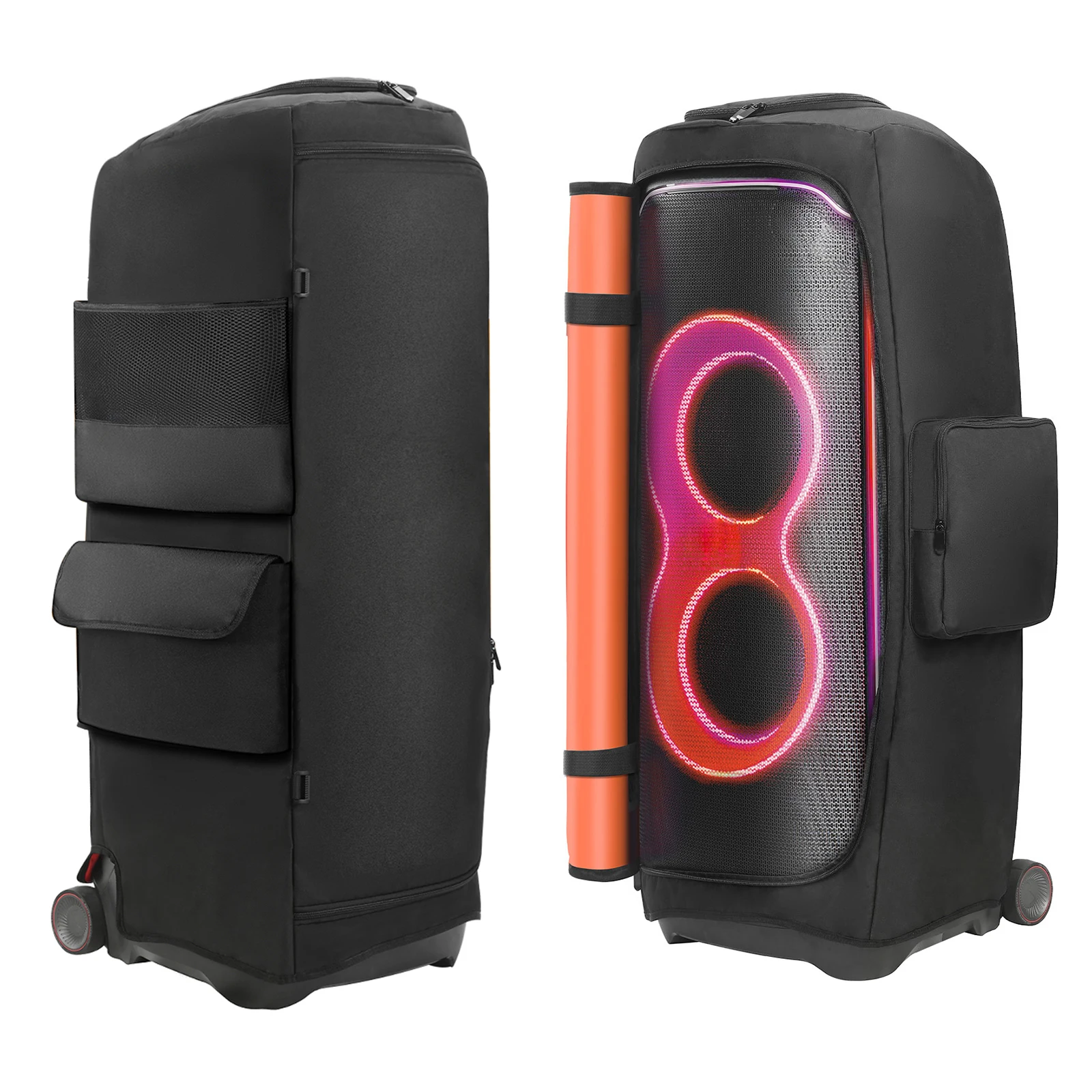 Funda Protectora de Polvo para Altavoz Portátil JBL Partybox con Bolsillo para Micrófono, Funda de Almacenamiento de Nailon Impermeable con Cierre de Cremallera, Accesorios para Altavoces
