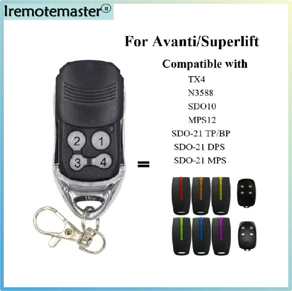 

Replacement for Avanti Superlift TX4 Garage Door Gate Remote Control 433.92mhz