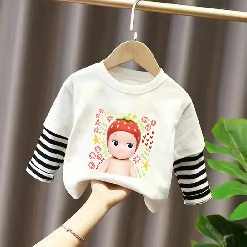 Sonny Angel Long-sleeved T-shirt Anime Cartoon Character Print Clothes Pure Casual Loose Cotton Long Sleeves Warm Comfortable