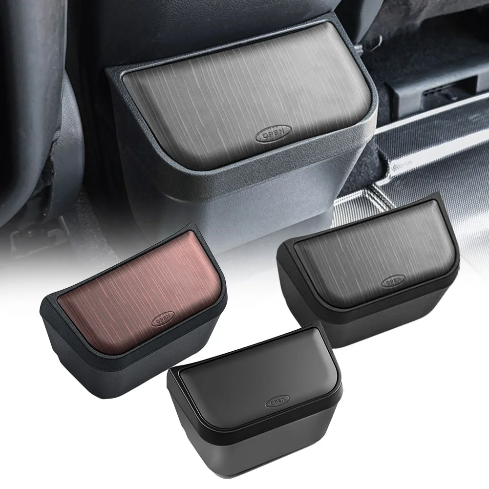 

Vehicle Trash Container Car Trash Can Plastic Vehicle-mounted Direct Replacement Practical Design Black Wood Style