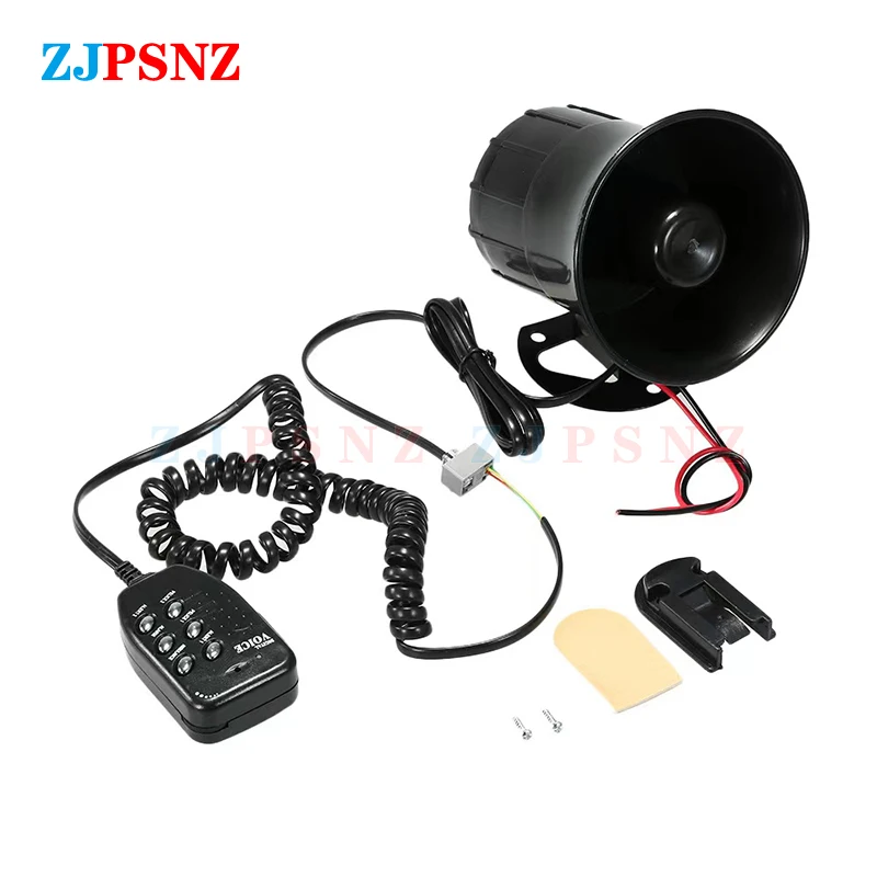 12V Car Auto Warning Alarm Police Fire Siren Air Bugle PA Speaker Siren Air Horn Megaphone Horn 7Sound 6Sound 1Sound Loud 12V