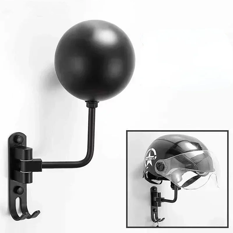 New Motorcycle Helmet Holder Wall Mount 180° Rotation Helmet Hanger Helmet Stand Rack Storage Hook for Motorcycle Bike Helmets