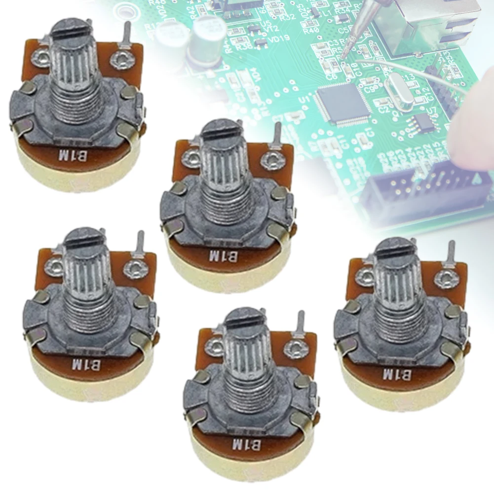 5PCS WH148 Ohm Potentiometer 15mm Shaft Linear Rotary Potentiometer Resistor 3Pins 50K 10K 100K 500K 1M 1K 20K 2K 250K 5K