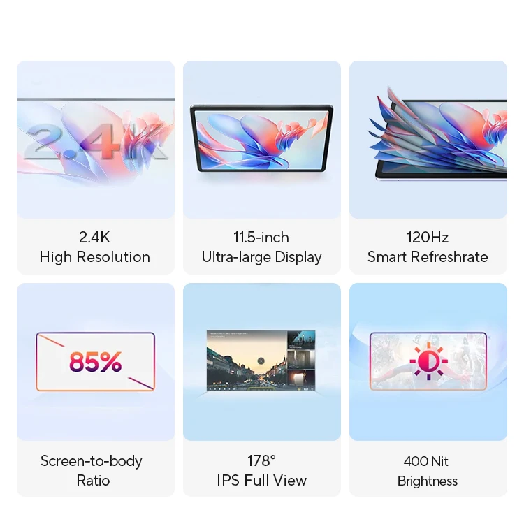 【World Premiere】Blackview MEGA 1 Tablet 11.5 inch 2.4K 120Hz Display 12GB 256GB 8800mAh 50MP+13MP Camera 33W Fast Charging image 2