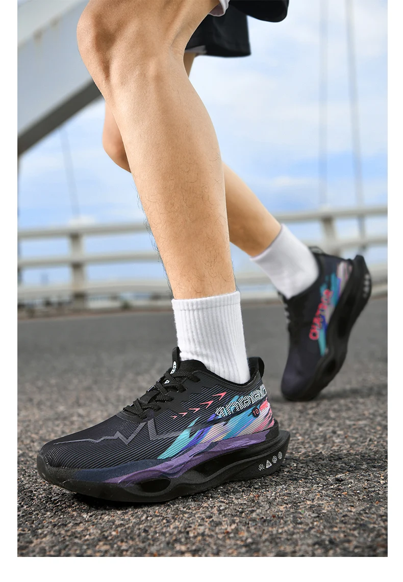 Herren-Laufschuhe mit hochenergetischer Rückfederung, Carbonplatte, leicht, atmungsaktiv, rutschfest, stoßdämpfend, Sportschuhe für Marathonläufe – Detail 4