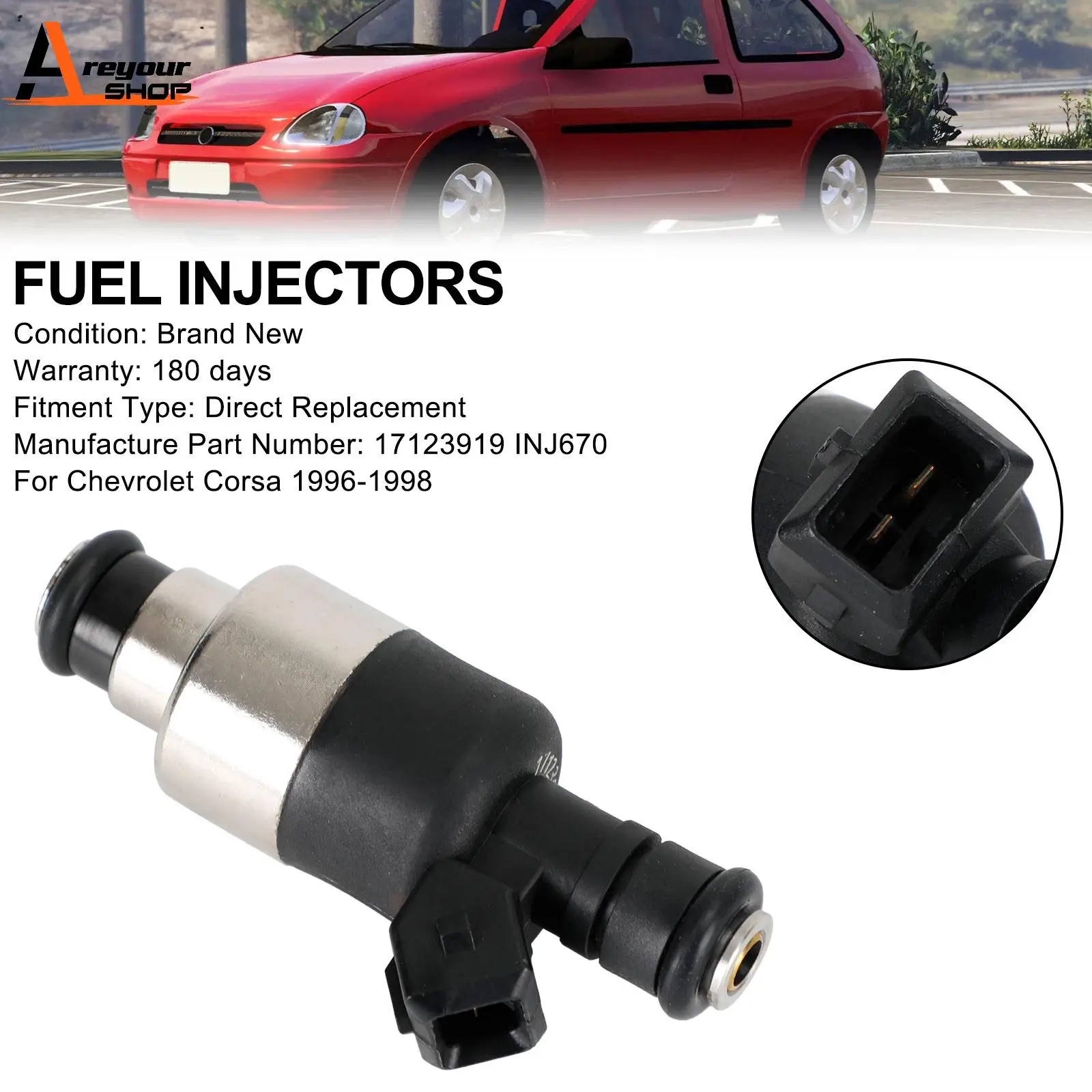 Areyourshop 1PCS Fuel Injector 17123919 Fit for Chevrolet Corsa 1996-1998 INJ670 Car Accessories Parts