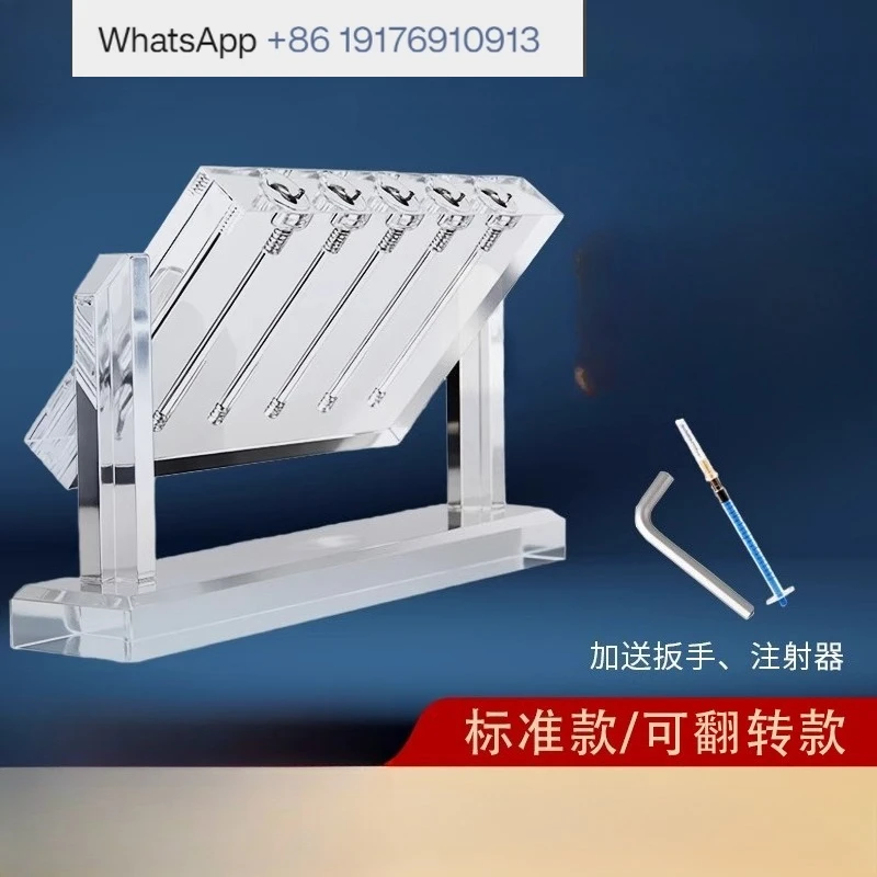 自動車オイル品質比較器　トランスミッションオイル粘度試験　アクリル比較デモンストレーションスタンド