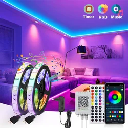 LED Strip Light RGB 5050SMD Music Sync Color Changing Strip Lights, App Control LED Lights 30M/98.4ft DC24V Flexible Strip