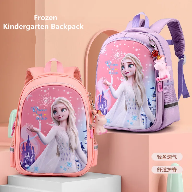 

Disney Frozen Girls Kindergarten Bag Elsa Anna Primary Student Shoulder Orthopedic Backpack Large Capacity Kids Gifts Mochilas