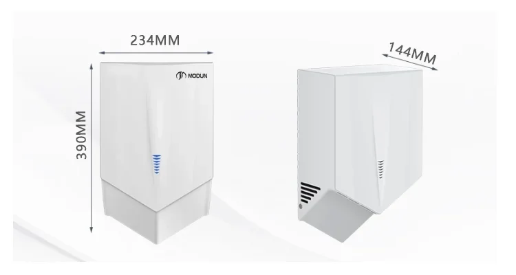 Modun ABS Electric Hand Dryer with Blue LED, Fast Drying for Hotel Office Commercial Public Restroom
