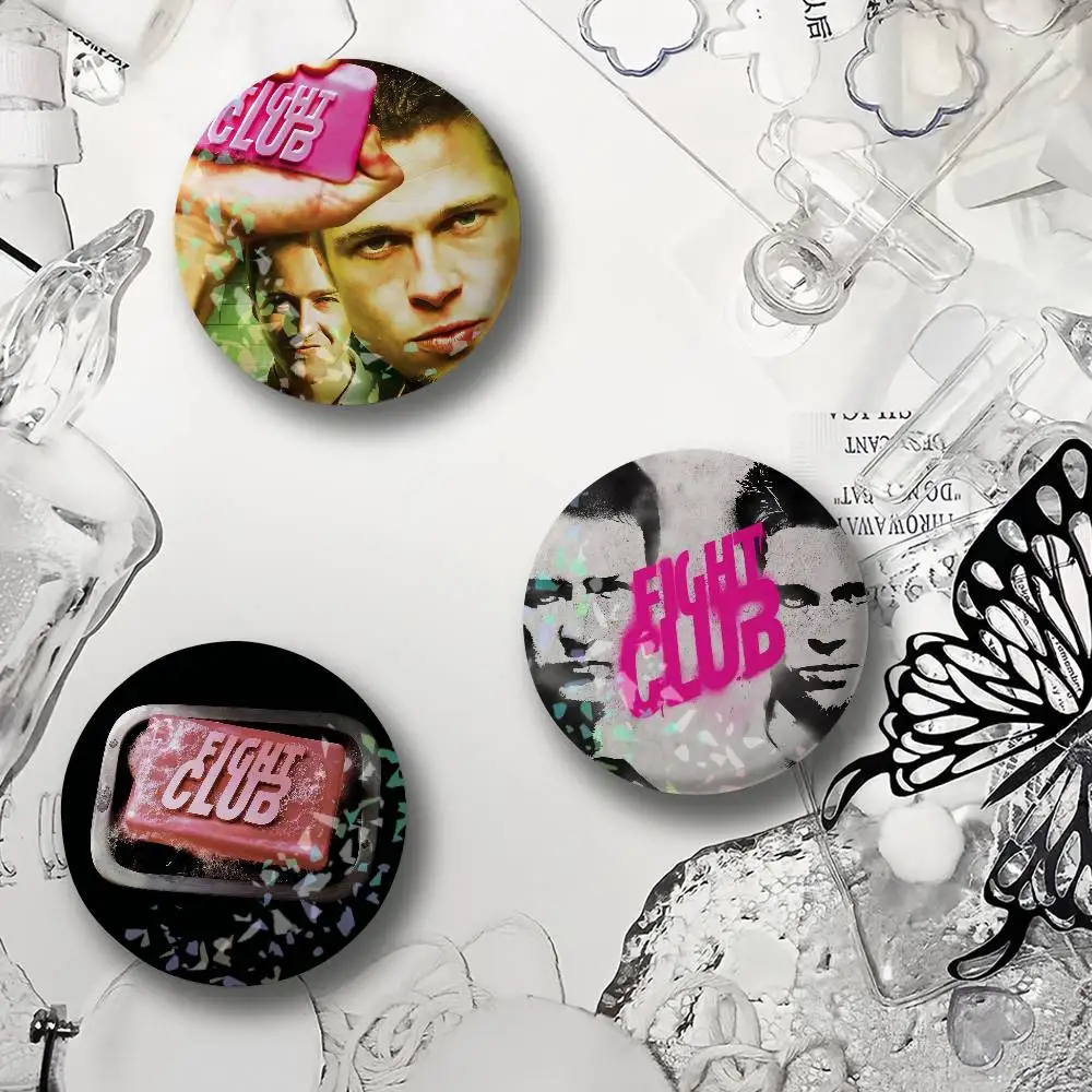 Movie Fight Club Laser Badge Lapel Pins for Backpacks Briefcase Brooch Clothes Gifts