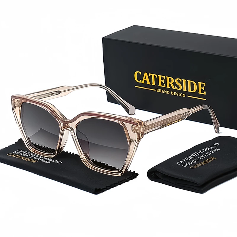 Caterside Retro Pilot Zonnebril Mannen Groot Frame Propionzuur Pin Punk Zonnebril Vrouwen Reizen Party Winkelen Brillen Zomer – Detail 4