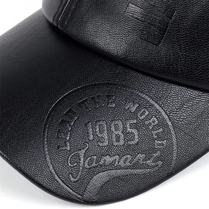 Vintage Leder-Baseballkappe für Herren, modische Hip-Hop-Sportmütze, Armee-Militärhut, britische Vintage-Kuhlederhüte, Gorras – Detail 3