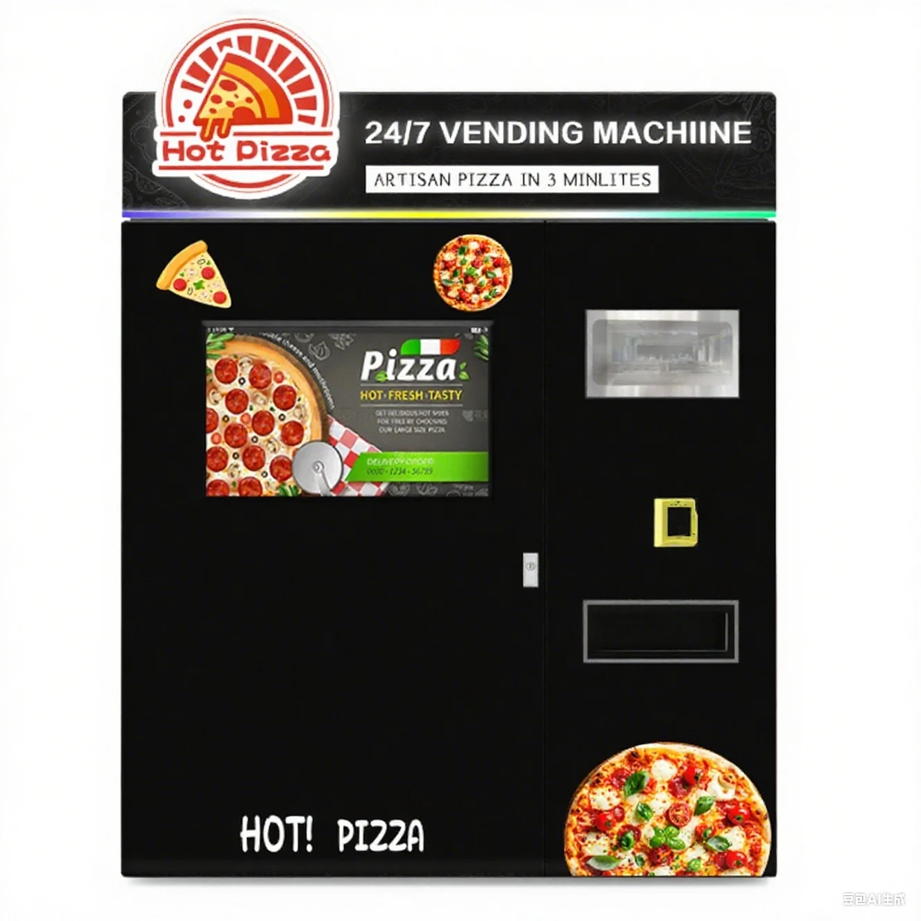 Customized Pizza Vending Machine Supplier Maquina Expendedora De Pizzas Self Service Smart Fully Automatic Hot Food Pizza Vendin