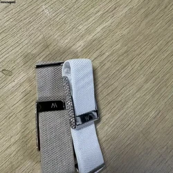 Diamond-Embedded For Whop5.0 Straps Nylon Woven Elastic Casual Wristband with Full-Diamond Bright Silver Metal U-Frame Band